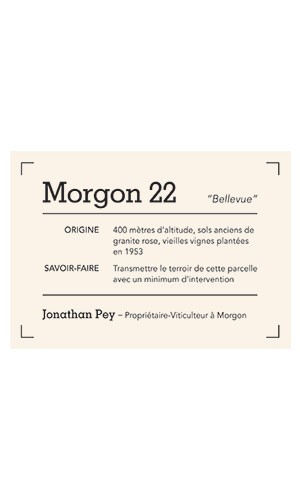 Domaine Jonathan Pey Morgon Bellevue Cru 2022 Front Label thumb